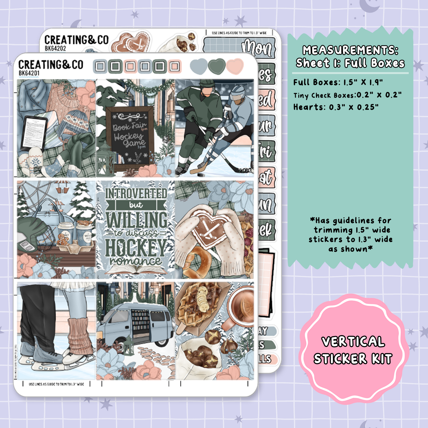 Faceoff to Forever Vertical Weekly Planner Sticker Kit  - BK642
