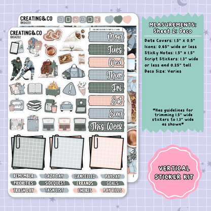 Faceoff to Forever Vertical Weekly Planner Sticker Kit  - BK642