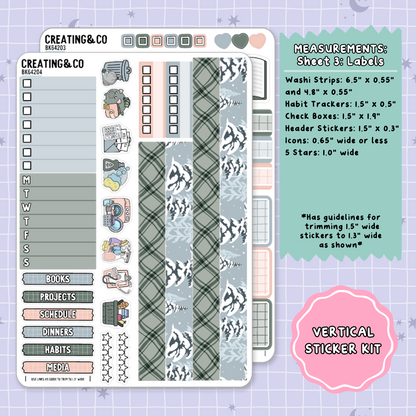 Faceoff to Forever Vertical Weekly Planner Sticker Kit  - BK642