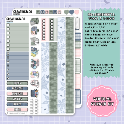 Avoiding People & Reality Vertical Weekly Planner Sticker Kit  - BK643