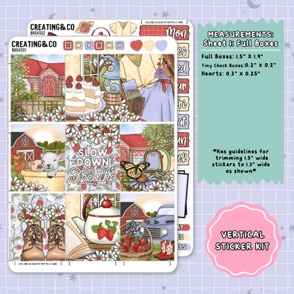 Country Cottage Spring Vertical Weekly Planner Sticker Kit  - BK645