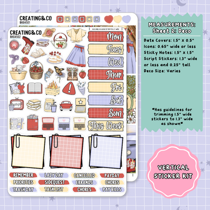 Country Cottage Spring Vertical Weekly Planner Sticker Kit  - BK645