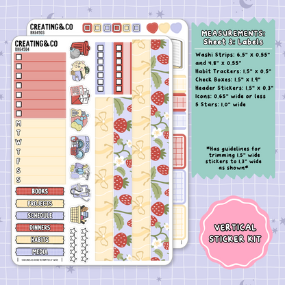 Country Cottage Spring Vertical Weekly Planner Sticker Kit  - BK645