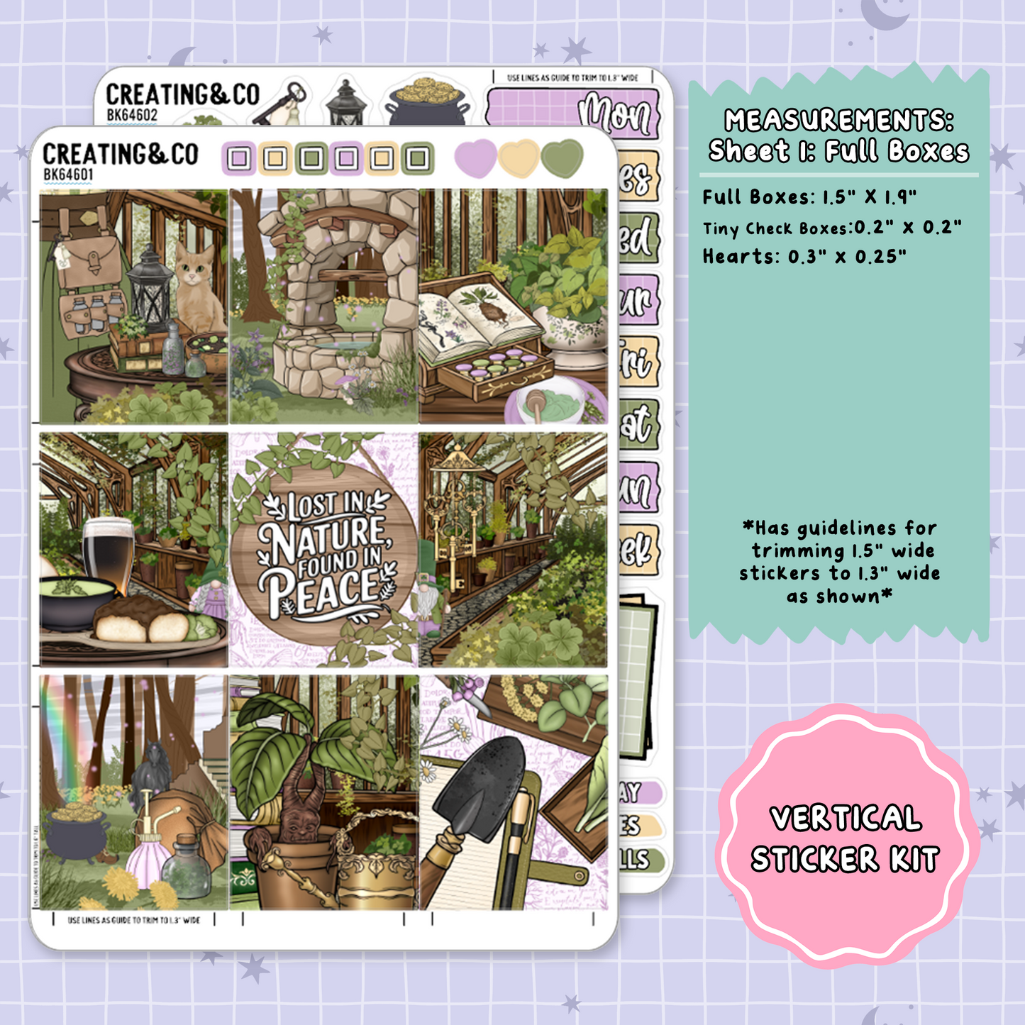 Fantasy & Folklore Witchy Vertical Weekly Planner Sticker Kit  - BK646
