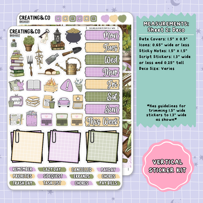 Fantasy & Folklore Witchy Vertical Weekly Planner Sticker Kit  - BK646