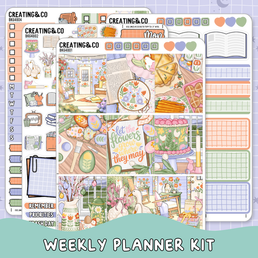Wildflower Cottage Vertical Weekly Planner Sticker Kit  - BK648