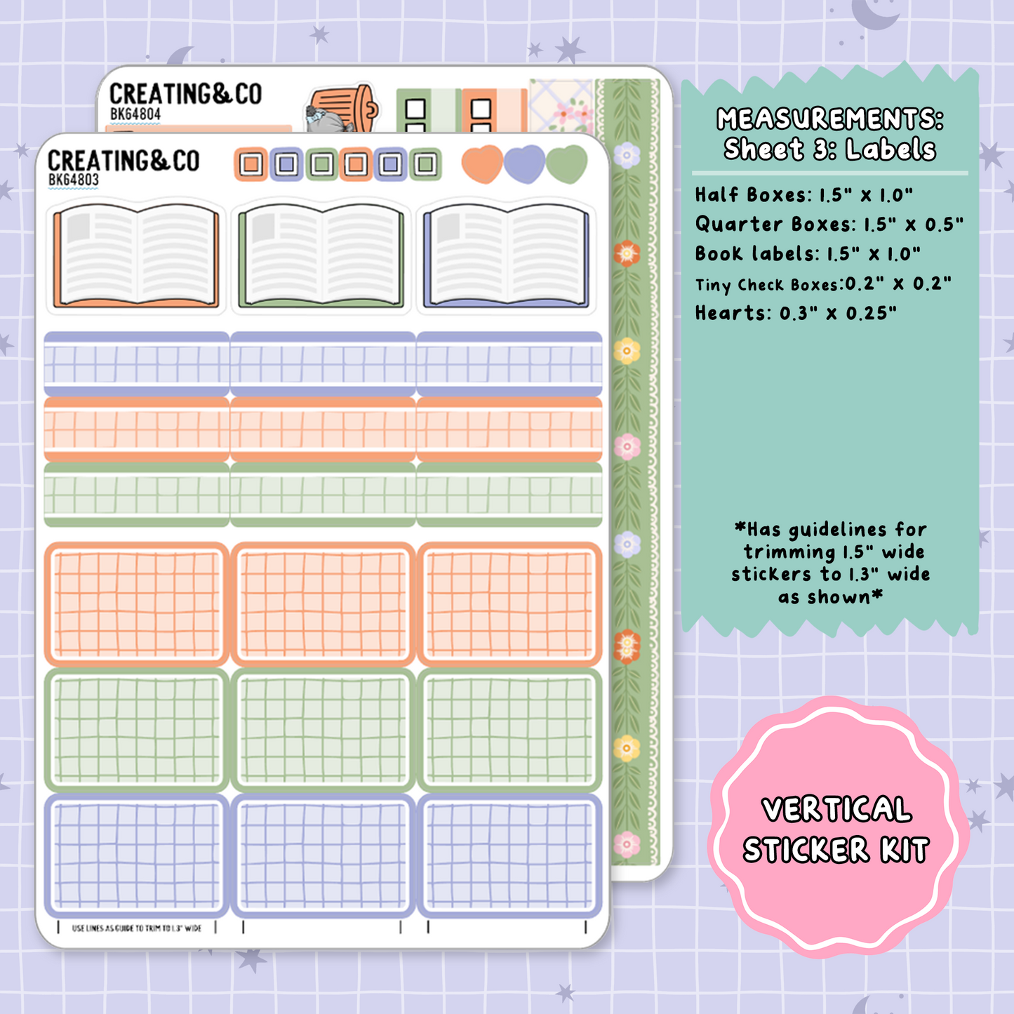 Wildflower Cottage Vertical Weekly Planner Sticker Kit  - BK648