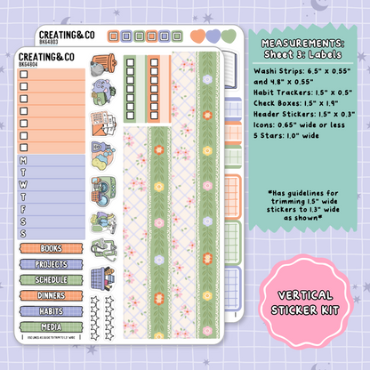 Wildflower Cottage Vertical Weekly Planner Sticker Kit  - BK648