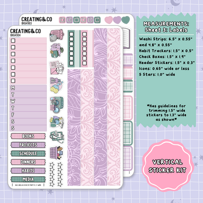 Scandals of the Heart Regency Vertical Weekly Planner Sticker Kit  - BK649
