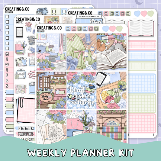 Rest & Recharge Mother's Day Vertical Weekly Planner Sticker Kit  - BK651