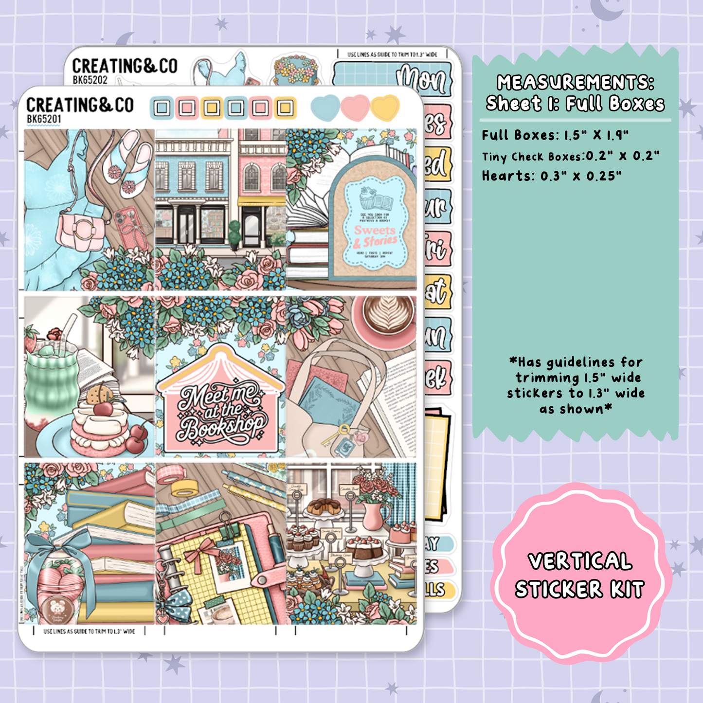 Bookshop Trip Mother's Day Vertical Weekly Planner Sticker Kit  - BK652