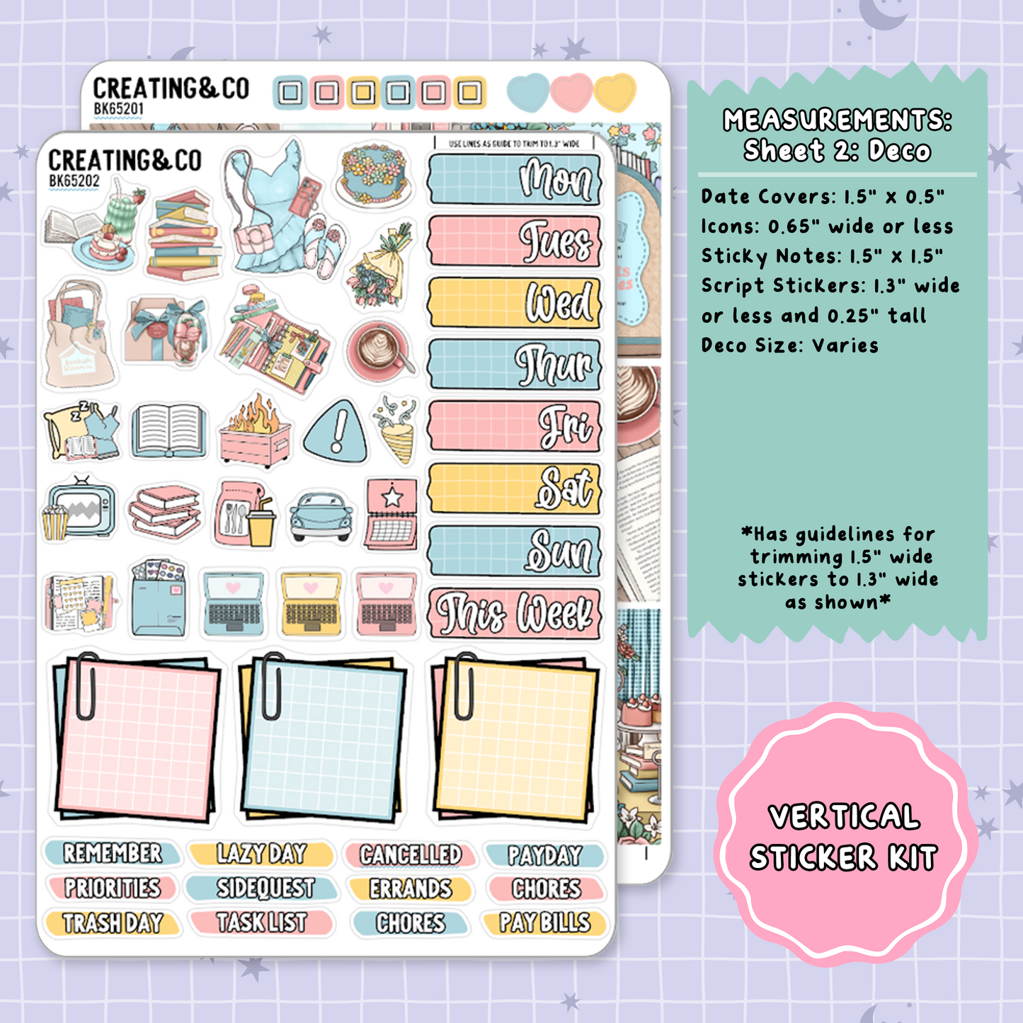 Bookshop Trip Mother's Day Vertical Weekly Planner Sticker Kit  - BK652