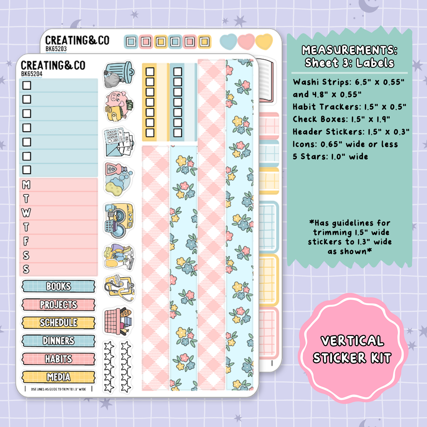 Bookshop Trip Mother's Day Vertical Weekly Planner Sticker Kit  - BK652