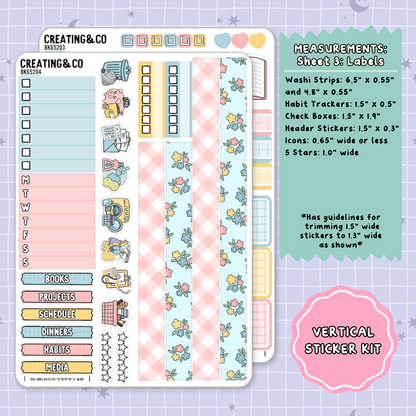 Bookshop Trip Mother's Day Vertical Weekly Planner Sticker Kit  - BK652