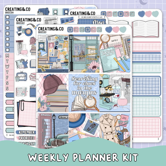 Marginal Clues Mystery Vertical Weekly Planner Sticker Kit  - BK653