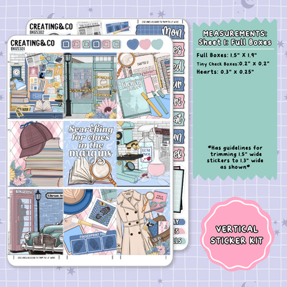 Marginal Clues Mystery Vertical Weekly Planner Sticker Kit  - BK653