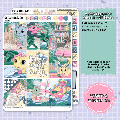 Dragon Isle Summer Reading Challenge Vertical Weekly Planner Sticker Kit  - BK654