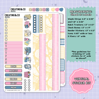 Dragon Isle Summer Reading Challenge Vertical Weekly Planner Sticker Kit  - BK654