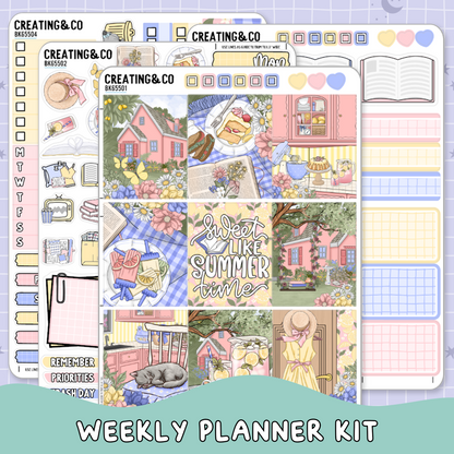 Pink Lemonade Vertical Weekly Planner Sticker Kit  - BK655