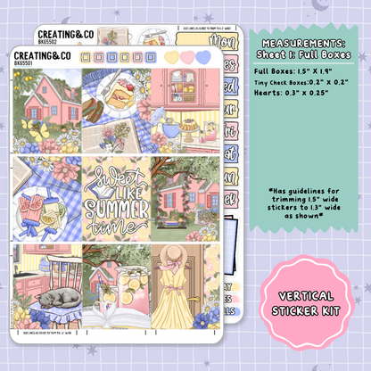 Pink Lemonade Vertical Weekly Planner Sticker Kit  - BK655