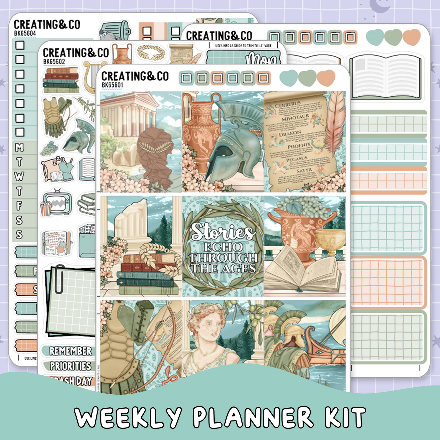 Pantheon of Pages Vertical Weekly Planner Sticker Kit  - BK656