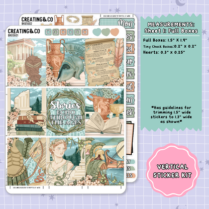 Pantheon of Pages Vertical Weekly Planner Sticker Kit  - BK656