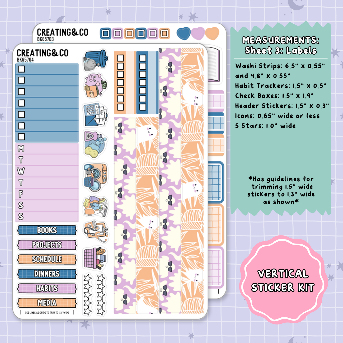 Spirit Beach Vertical Weekly Planner Sticker Kit  - BK657