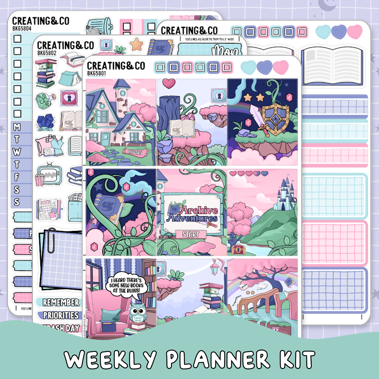 Archive Adventures Vertical Weekly Planner Sticker Kit  - BK658