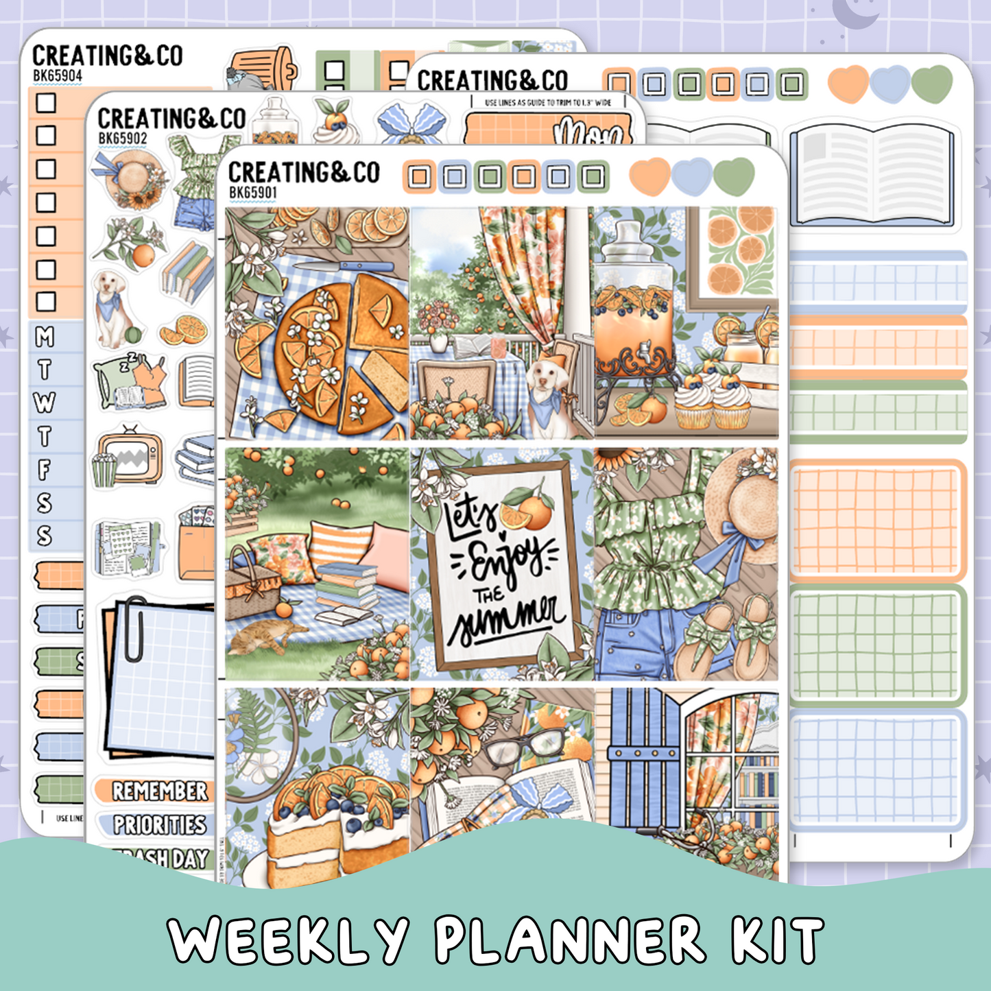 Orange Grove Vertical Weekly Planner Sticker Kit  - BK659