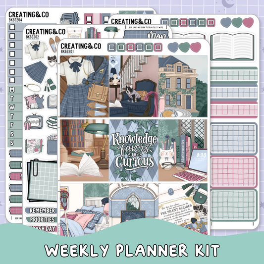 Curious Academia Vertical Weekly Planner Sticker Kit  - BK662