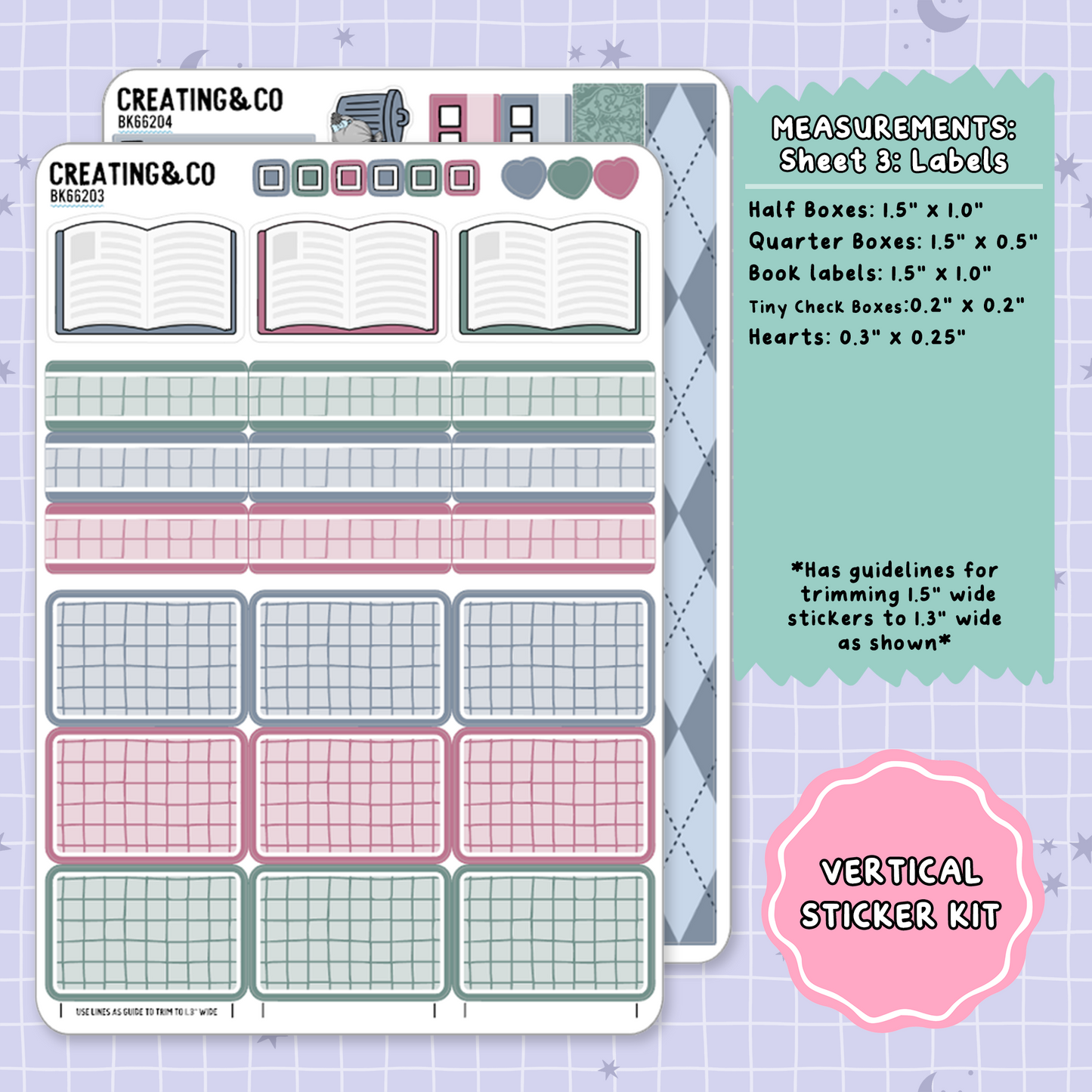 Curious Academia Vertical Weekly Planner Sticker Kit  - BK662