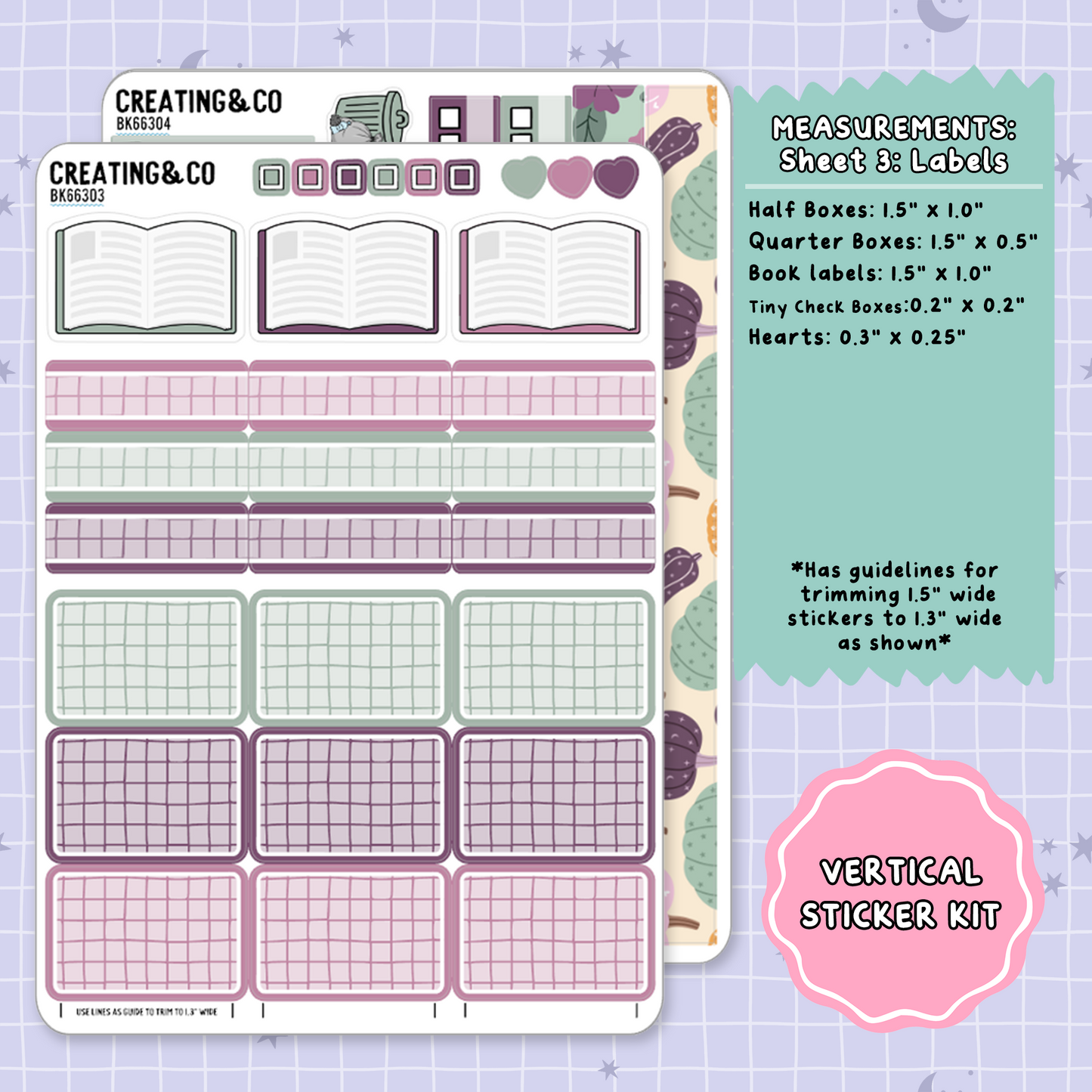 Dragon Harvest Autumn Reading Challenge Vertical Weekly Planner Sticker Kit  - BK663