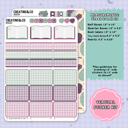 Dragon Harvest Autumn Reading Challenge Vertical Weekly Planner Sticker Kit  - BK663