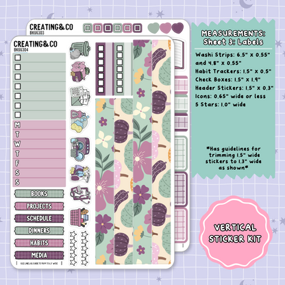 Dragon Harvest Autumn Reading Challenge Vertical Weekly Planner Sticker Kit  - BK663