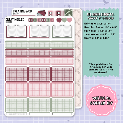 Book Cafe Vertical Weekly Planner Sticker Kit  - BK664