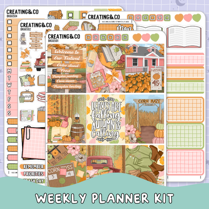Fall Festival Vertical Weekly Planner Sticker Kit  - BK665