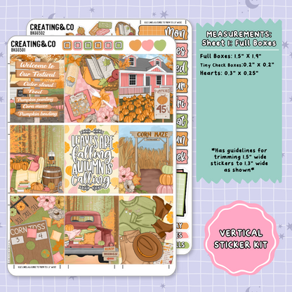 Fall Festival Vertical Weekly Planner Sticker Kit  - BK665
