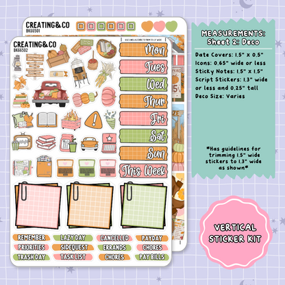 Fall Festival Vertical Weekly Planner Sticker Kit  - BK665