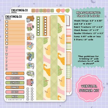 Fall Festival Vertical Weekly Planner Sticker Kit  - BK665