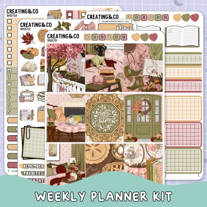 Hello Autumn Vertical Weekly Planner Sticker Kit  - BK667