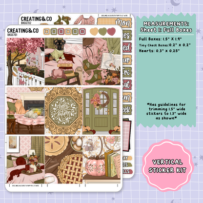 Hello Autumn Vertical Weekly Planner Sticker Kit  - BK667