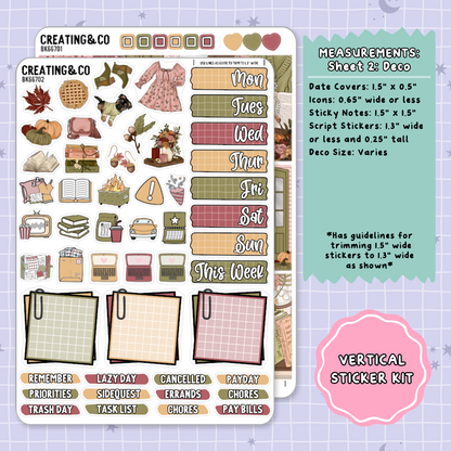 Hello Autumn Vertical Weekly Planner Sticker Kit  - BK667