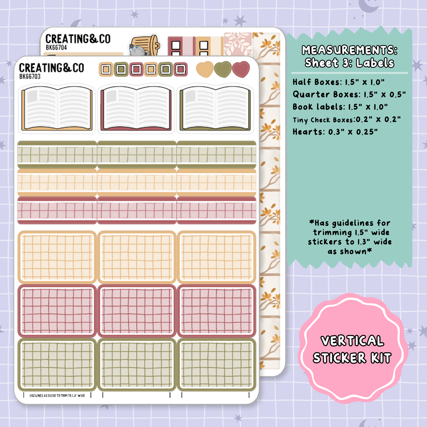 Hello Autumn Vertical Weekly Planner Sticker Kit  - BK667