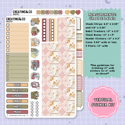 Hello Autumn Vertical Weekly Planner Sticker Kit  - BK667