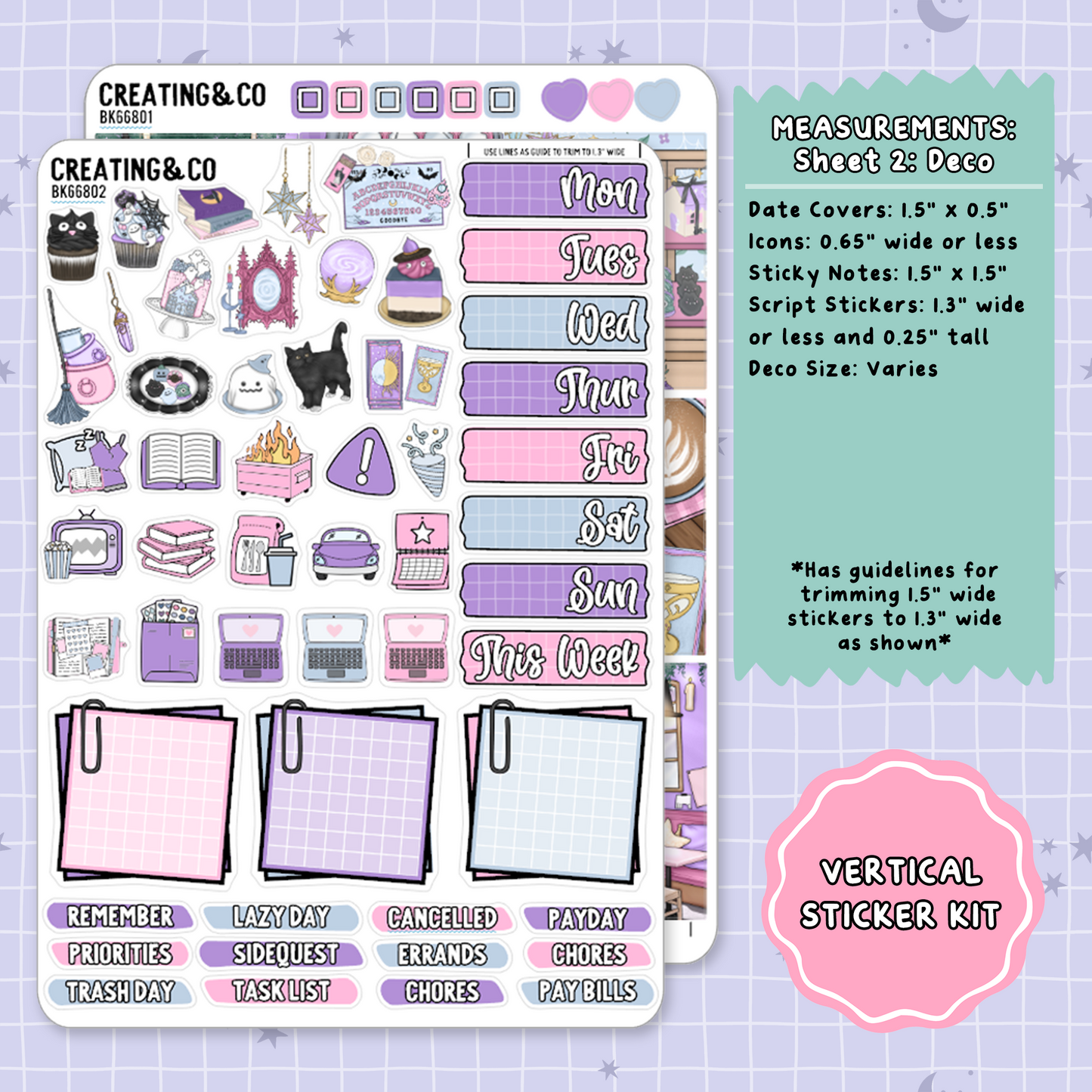 Divine Desserts Vertical Weekly Planner Sticker Kit  - BK668