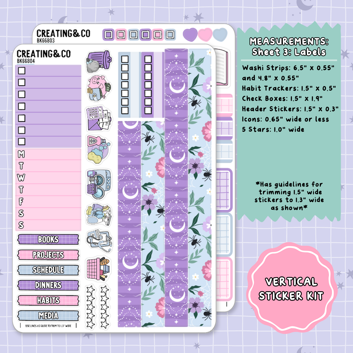 Divine Desserts Vertical Weekly Planner Sticker Kit  - BK668
