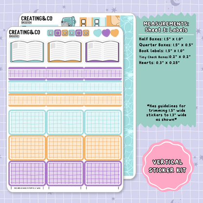 Trick or Treat Spooky Cat Vertical Weekly Planner Sticker Kit  - BK669