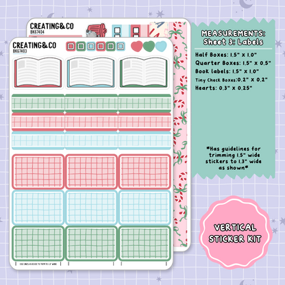 Tinsel & Tales Christmas Bookshop Vertical Weekly Planner Sticker Kit  - BK674