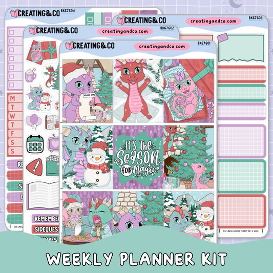 Snowflakes + Scales Vertical Weekly Planner Sticker Kit  - BK676
