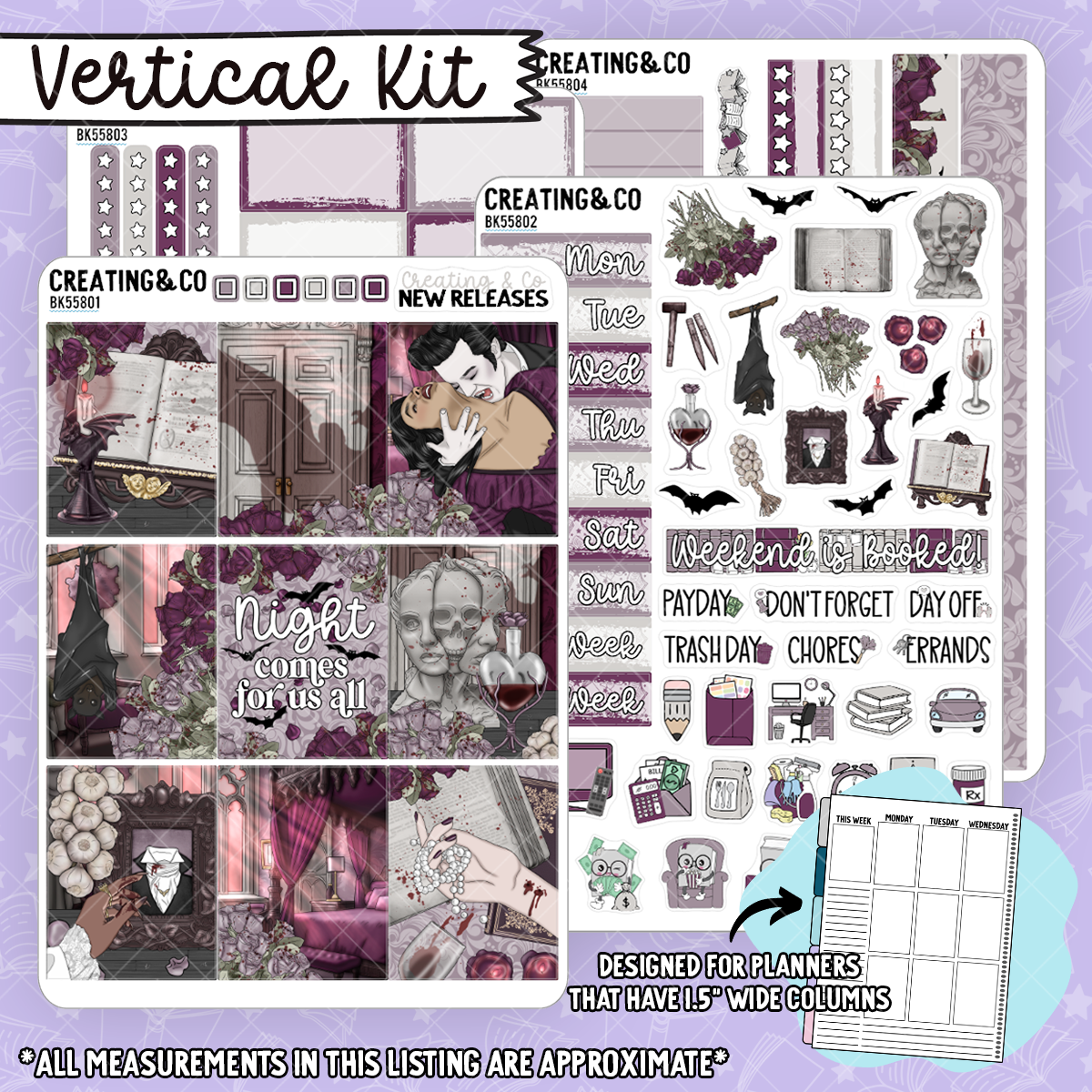 Vampiric Legacy Vertical Weekly Planner Kit  - BK558